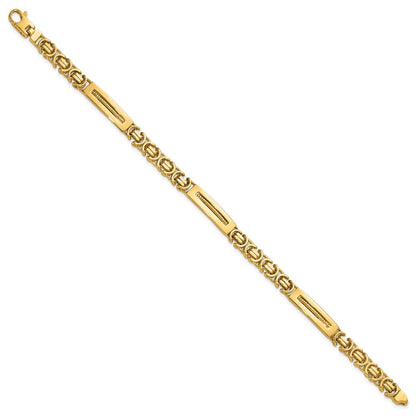 Polished Fancy Link and Bars Men's Bracelet 8"