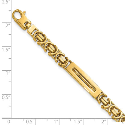 Polished Fancy Link and Bars Men's Bracelet 8"