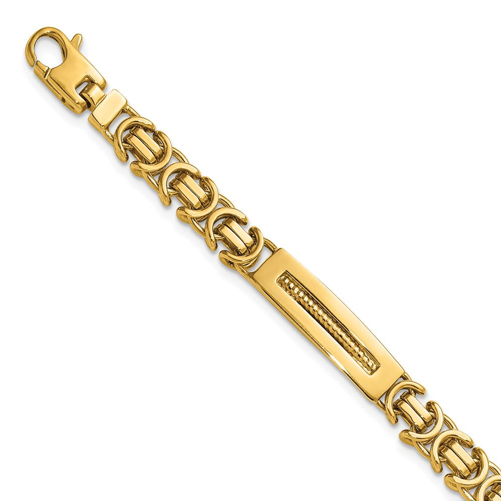 Polished Fancy Link and Bars Men's Bracelet 8"
