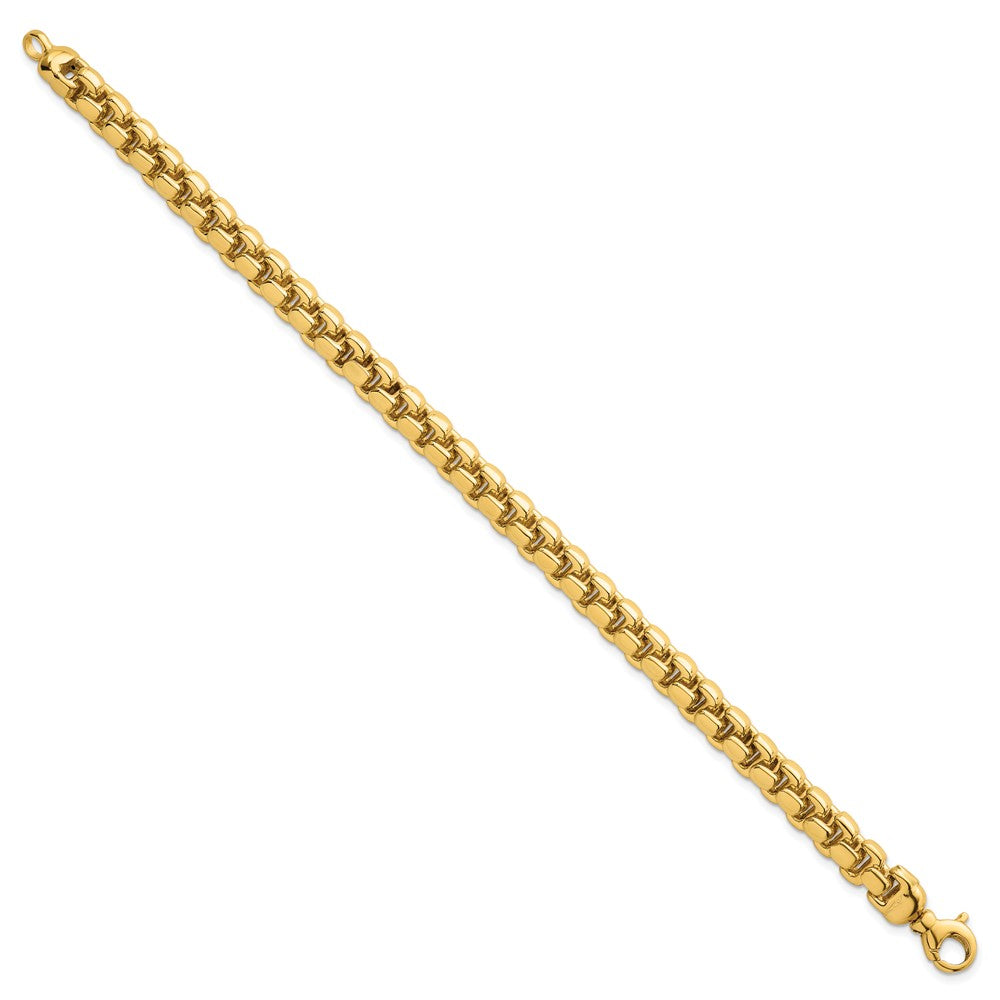 Polished Fancy Square Link 7.5mm Bracelet 8"
