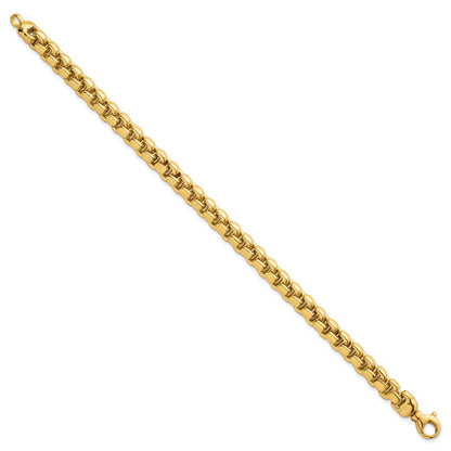 Polished Fancy Square Link 7.5mm Bracelet 8"