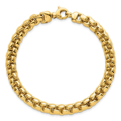 Polished Fancy Square Link 7.5mm Bracelet 8"