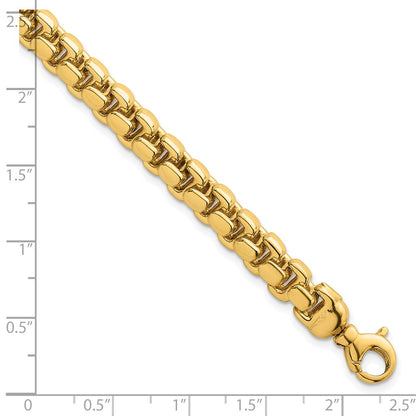 Polished Fancy Square Link 7.5mm Bracelet 8"
