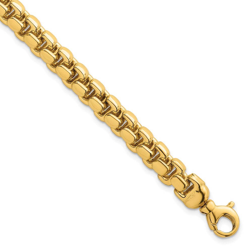 Polished Fancy Square Link 7.5mm Bracelet 8"