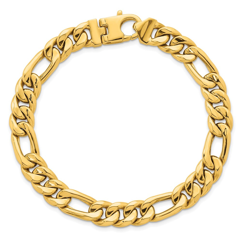 Polished Flat Figaro Chain 8.75mm Men's Bracelet 8.5"