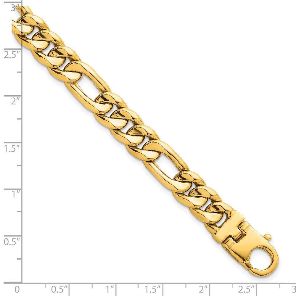 Polished Flat Figaro Chain 8.75mm Men's Bracelet 8.5"