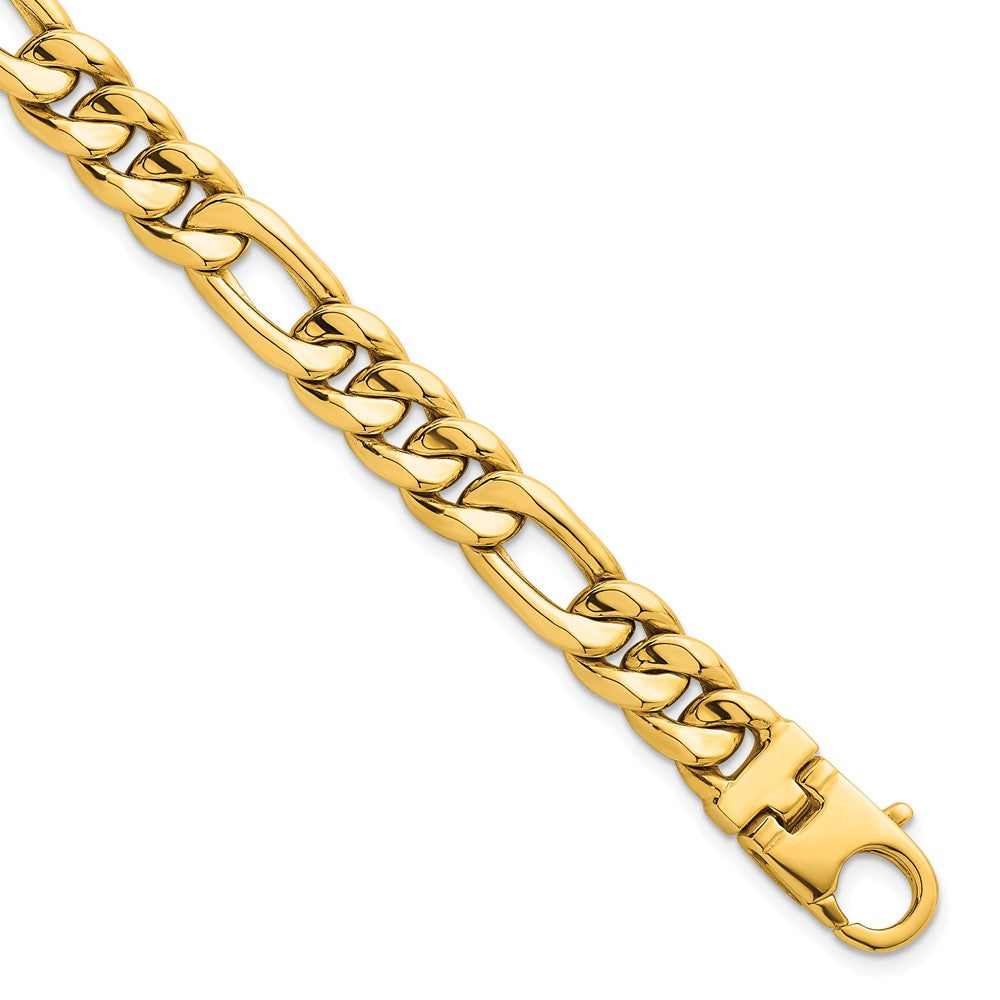 Polished Flat Figaro Chain 8.75mm Men's Bracelet 8.5"