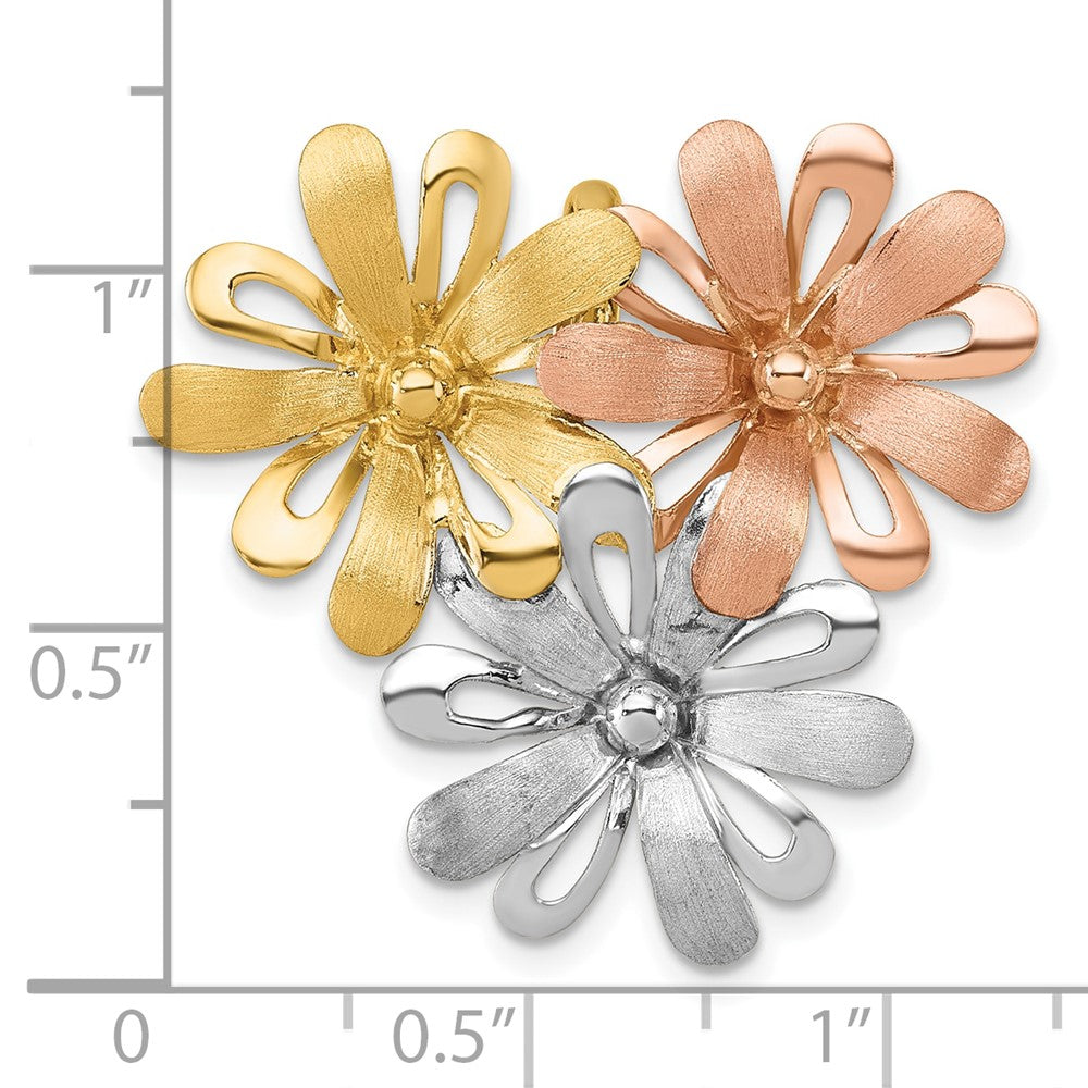 Brushed Polished Flower Chain Slide Pendant