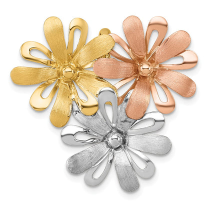Brushed Polished Flower Chain Slide Pendant