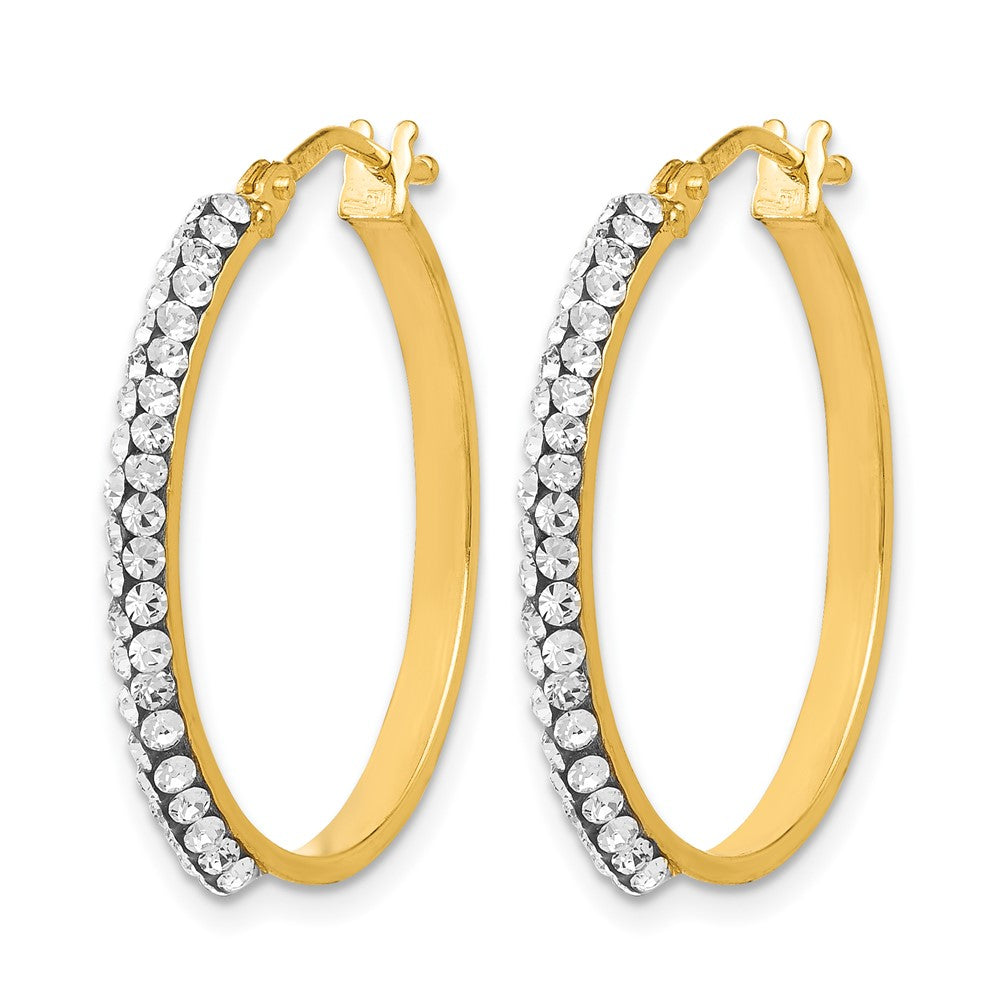 Crystals Polished Hoop Earrings