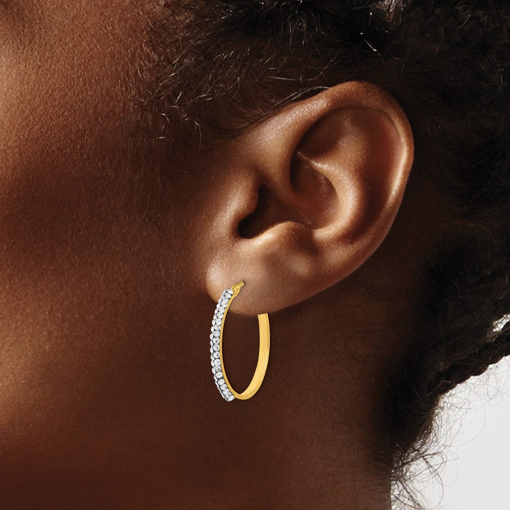 Crystals Polished Hoop Earrings