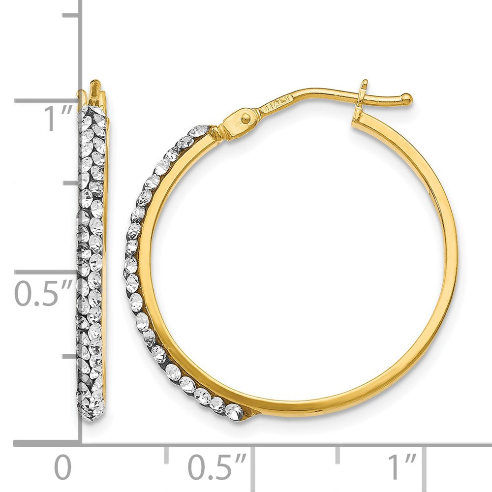 Crystals Polished Hoop Earrings
