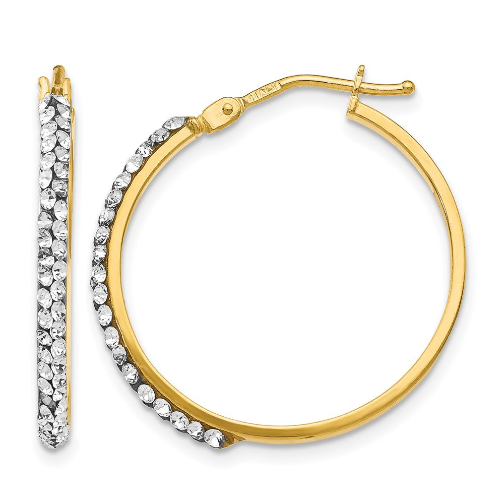 Crystals Polished Hoop Earrings
