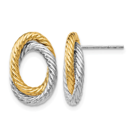 Fancy Twisted Oval Post Earrings