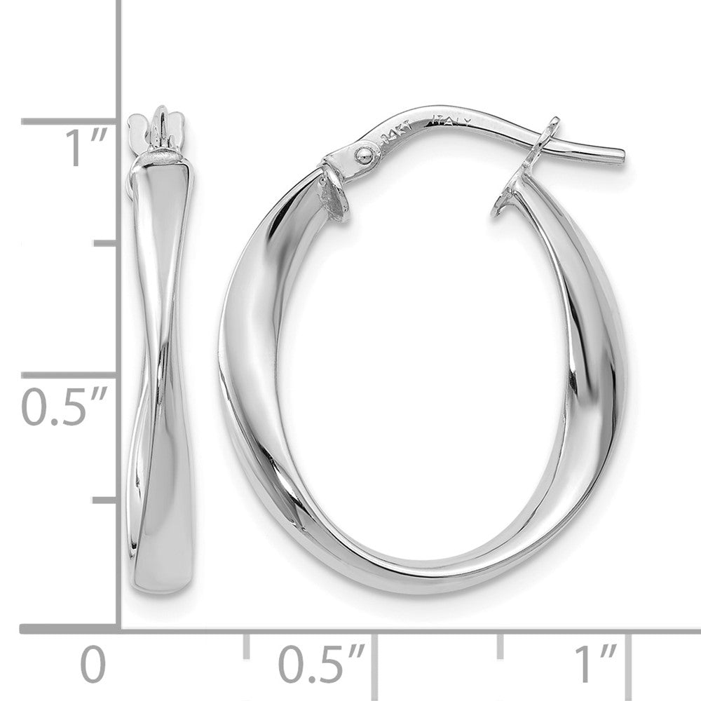 Polished Hoop Earrings - 3mm, Yellow Gold with Rhodium