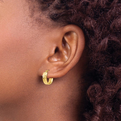 Polished and D/C Hoop Earrings - 13.5mm