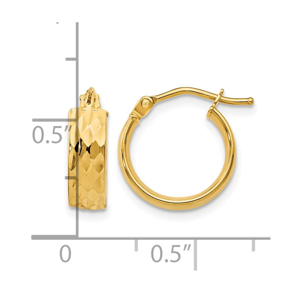 Polished and D/C Hoop Earrings - 13.5mm