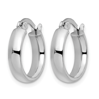 Polished Hoop Earrings - 4mm, 1.37g