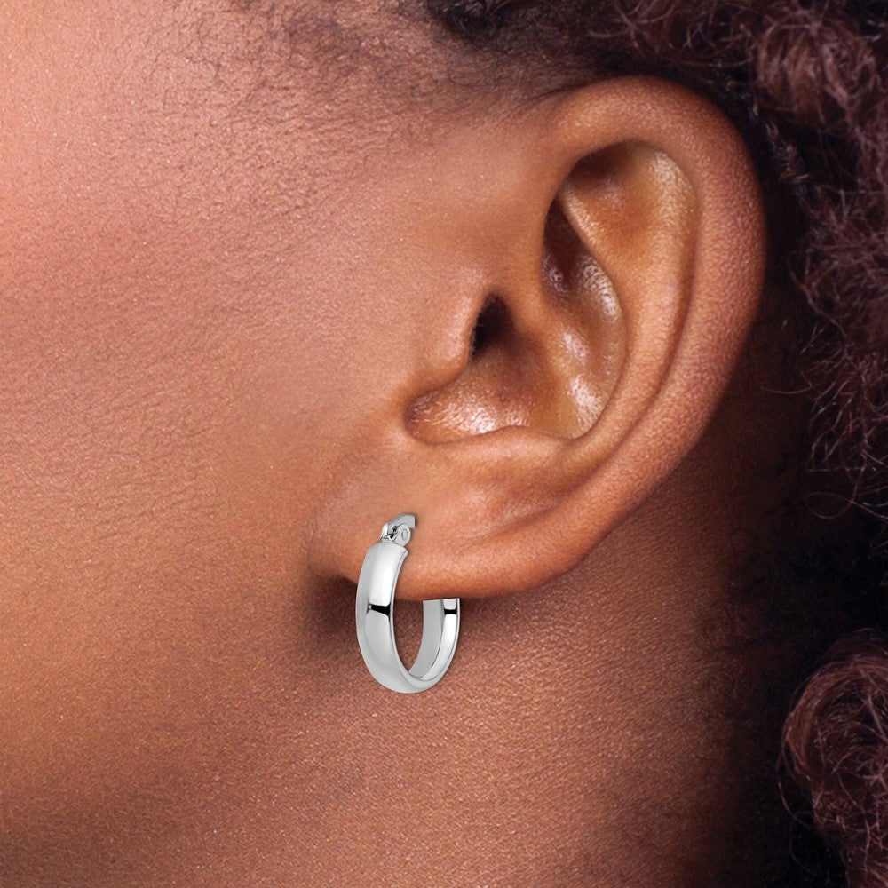 Polished Hoop Earrings - 4mm, 1.37g