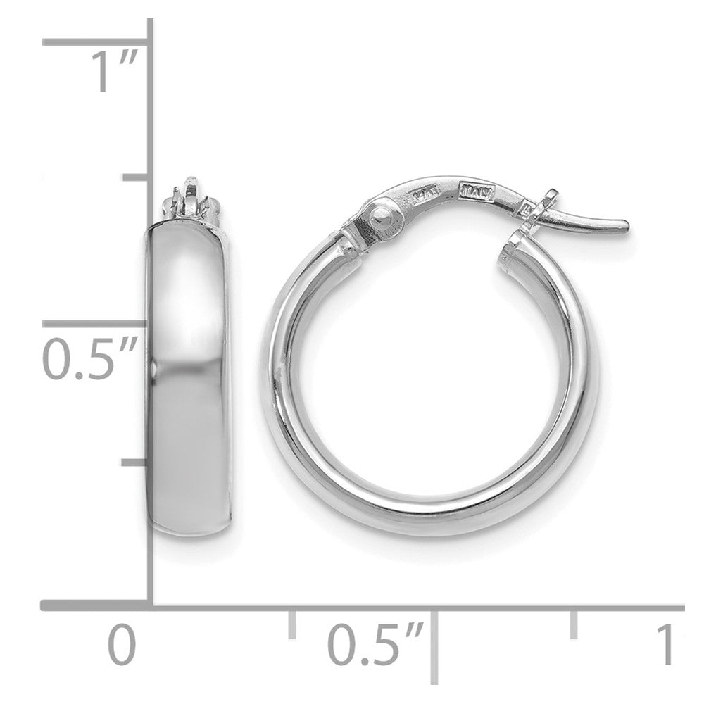 Polished Hoop Earrings - 4mm, 1.37g