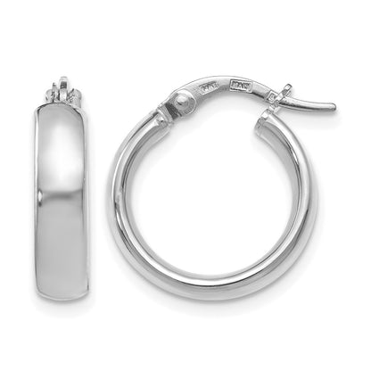 Polished Hoop Earrings - 4mm, 1.37g