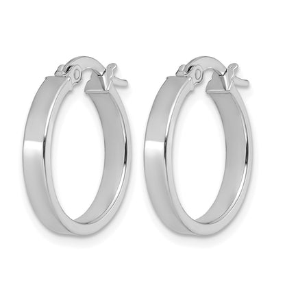 Polished Hoop Earrings - White Gold
