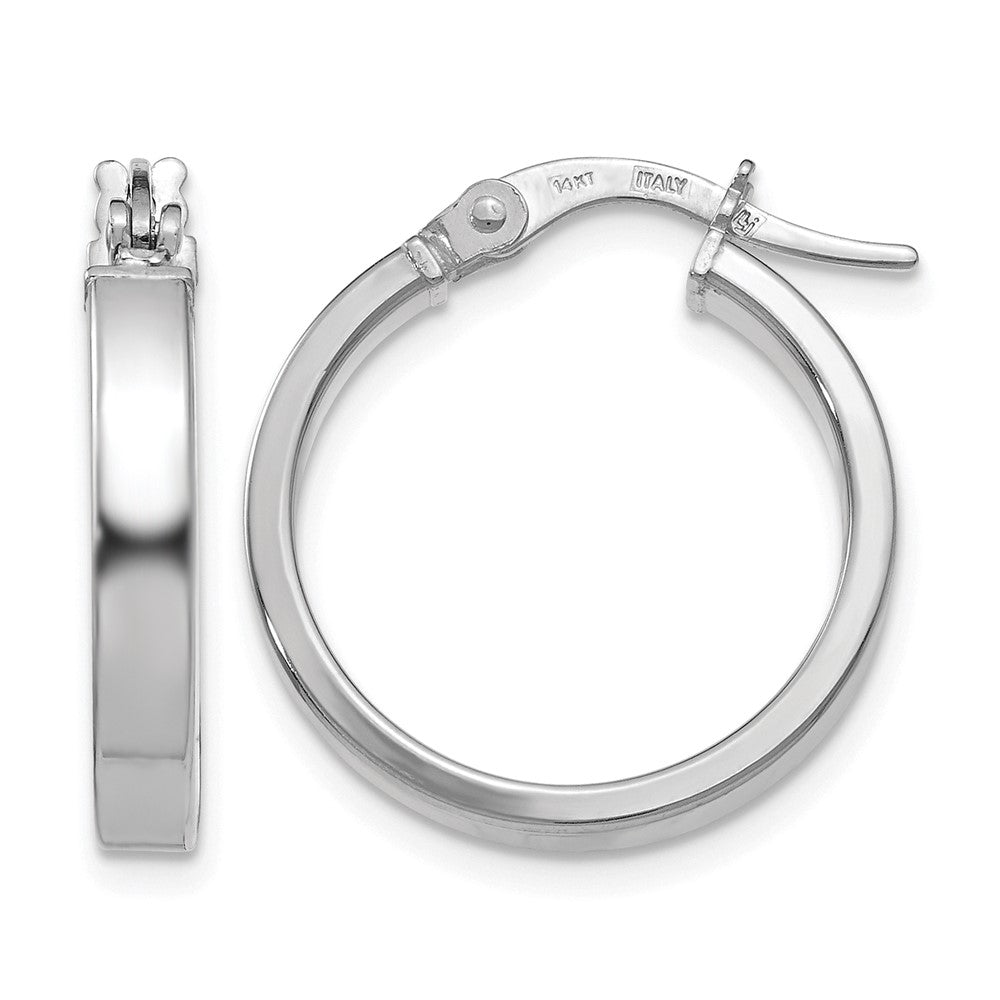 Polished Hoop Earrings - White Gold