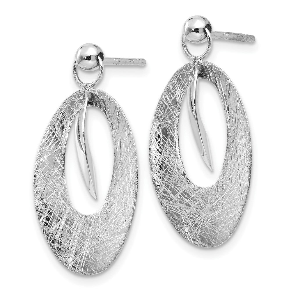 Pol and Scratch Finish Oval Reversible Post Earring