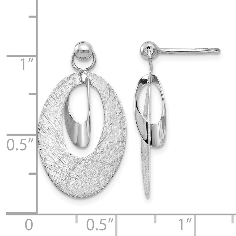 Pol and Scratch Finish Oval Reversible Post Earring