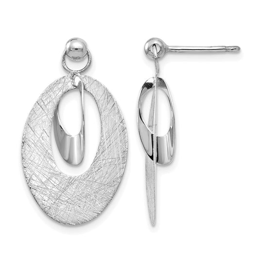 Pol and Scratch Finish Oval Reversible Post Earring