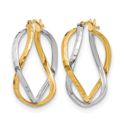 Polished Criss Cross Hoop Earrings