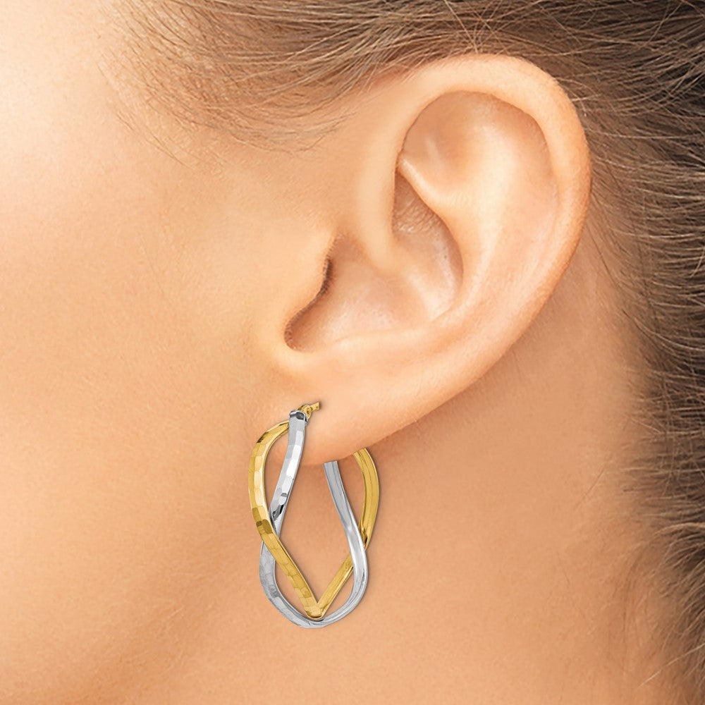 Polished Criss Cross Hoop Earrings