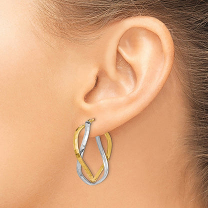 Polished Criss Cross Hoop Earrings
