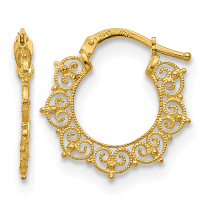 Polished Fancy Pattern Hoop Earrings