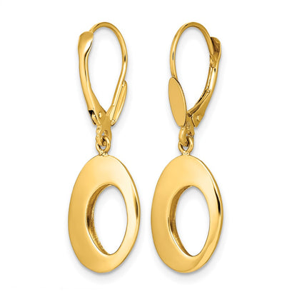 Polished Hollow Circles Leverback Earrings