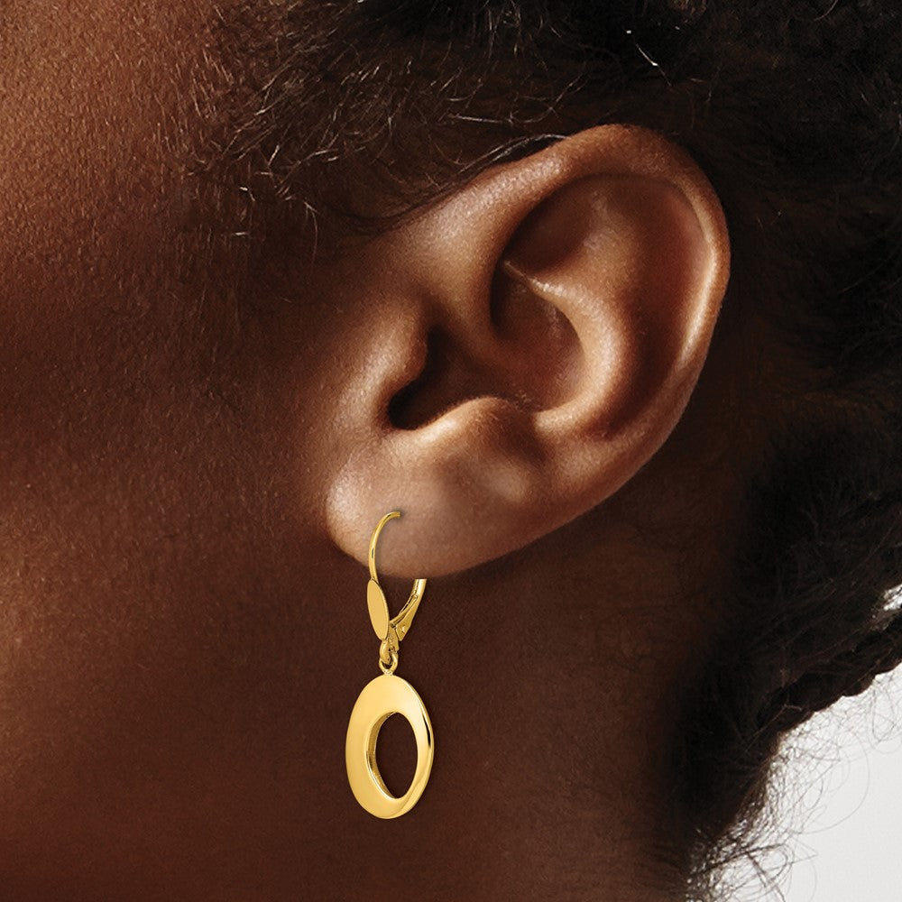Polished Hollow Circles Leverback Earrings