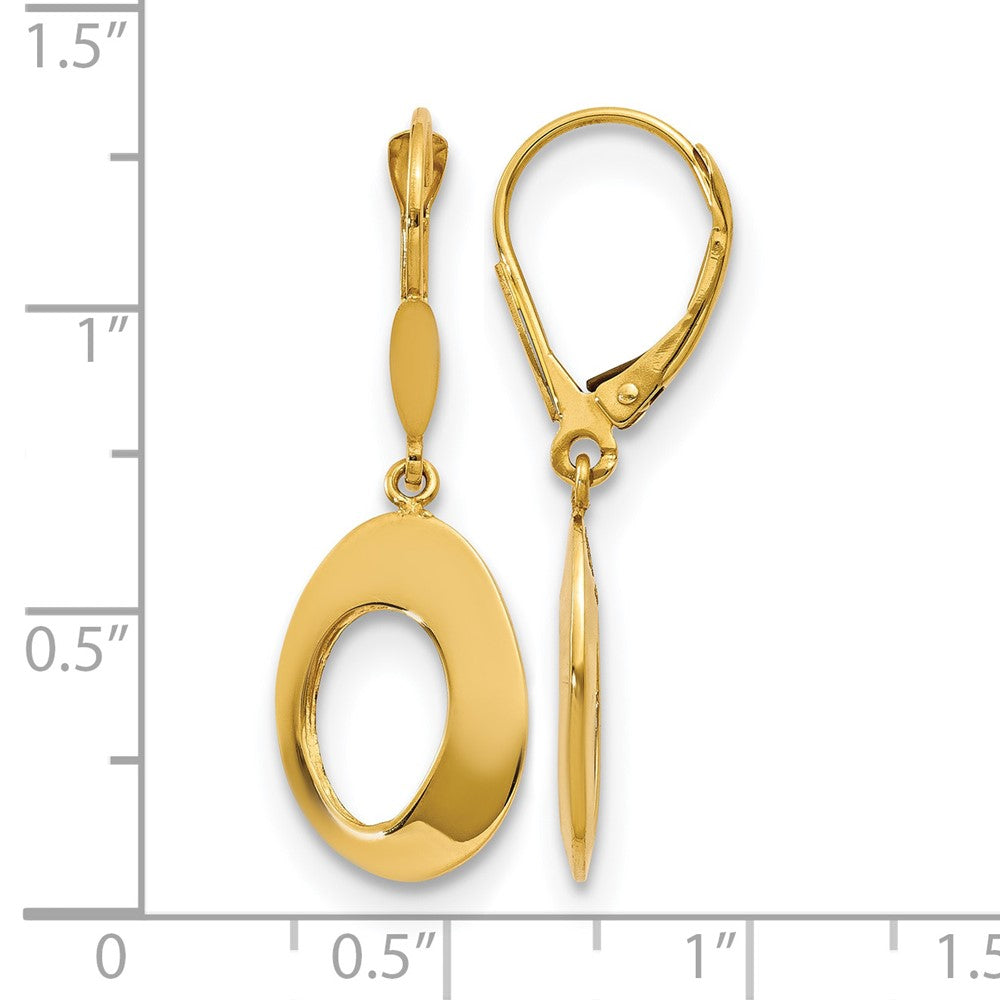 Polished Hollow Circles Leverback Earrings