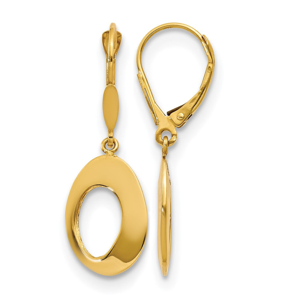 Polished Hollow Circles Leverback Earrings