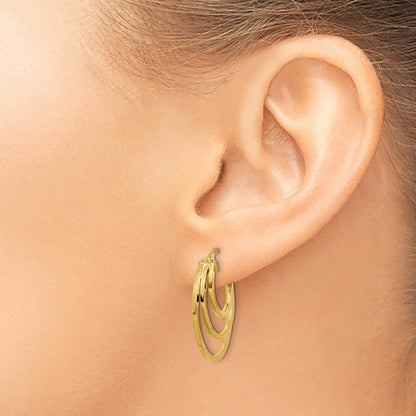 Polished Fancy 3 Hoop Earrings