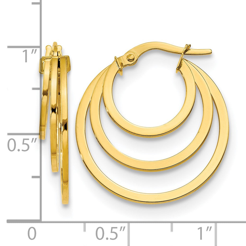 Polished Fancy 3 Hoop Earrings