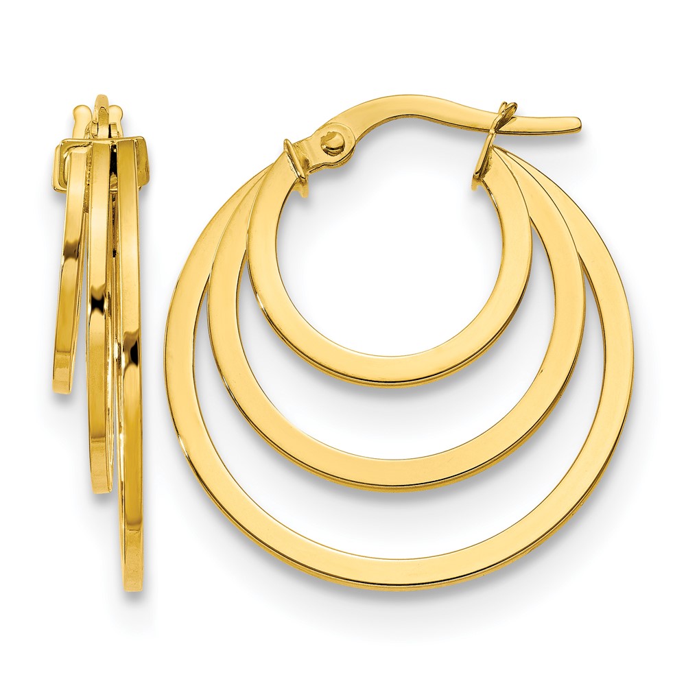Polished Fancy 3 Hoop Earrings