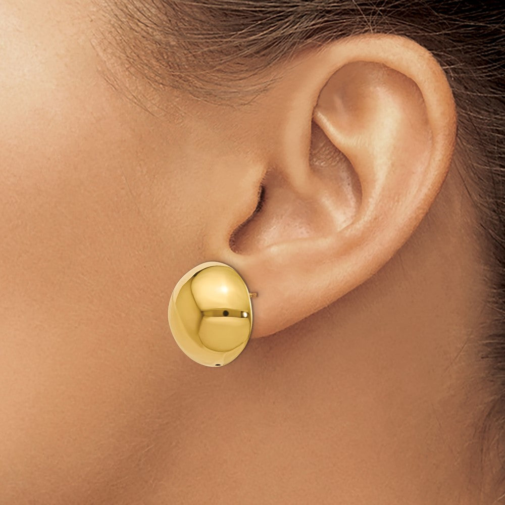 Polished Hollow Domed Post Earrings