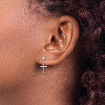 Cross Post Drop Earrings