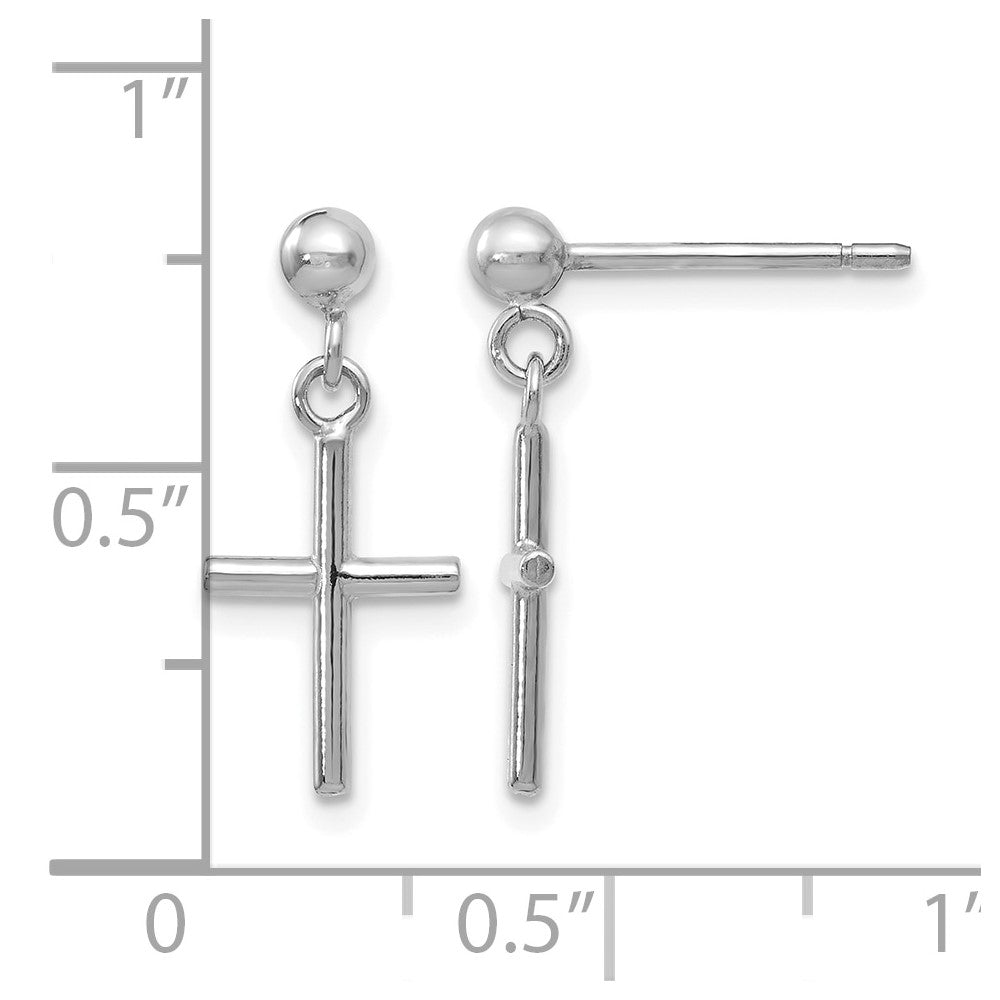 Cross Post Drop Earrings