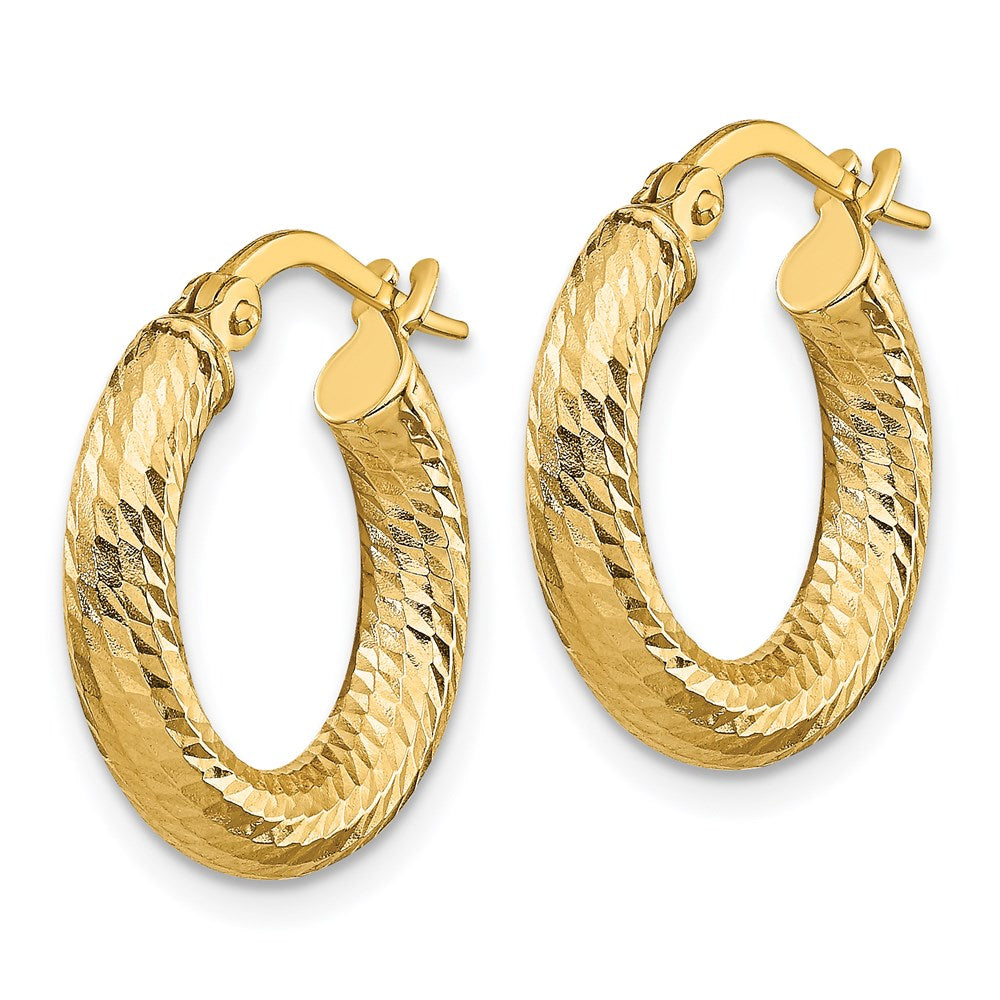 3x10 D/C Round Hoop Earrings