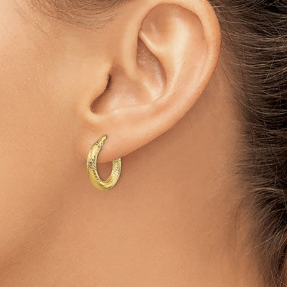3x10 D/C Round Hoop Earrings