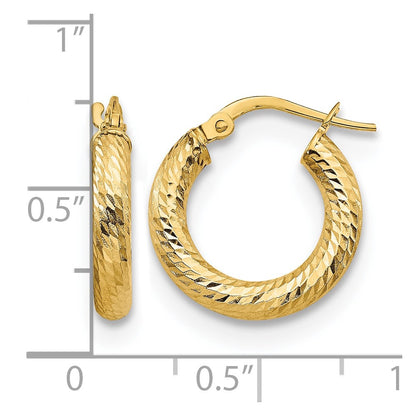 3x10 D/C Round Hoop Earrings