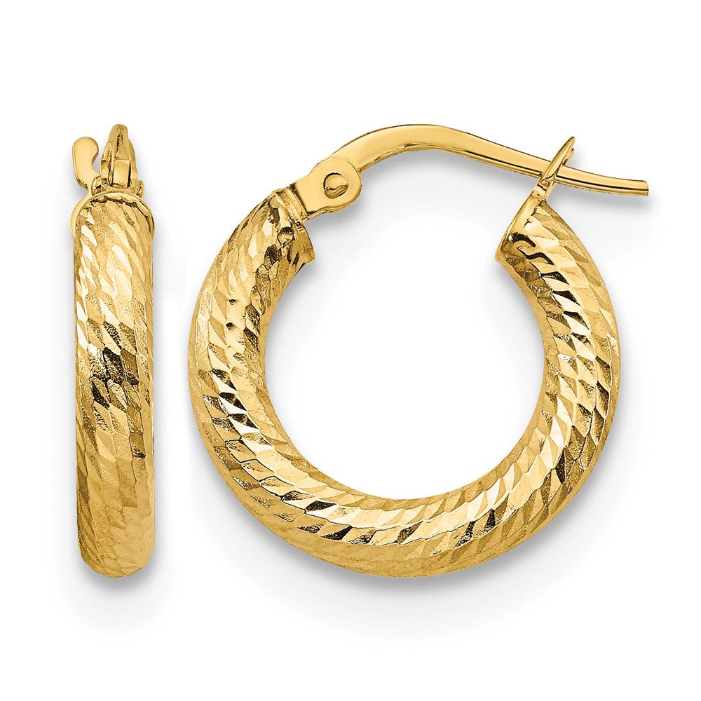 3x10 D/C Round Hoop Earrings