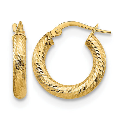 3x10 D/C Round Hoop Earrings