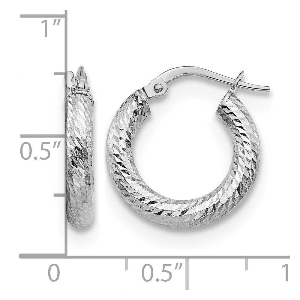 3x10 D/C Round Hoop Earrings
